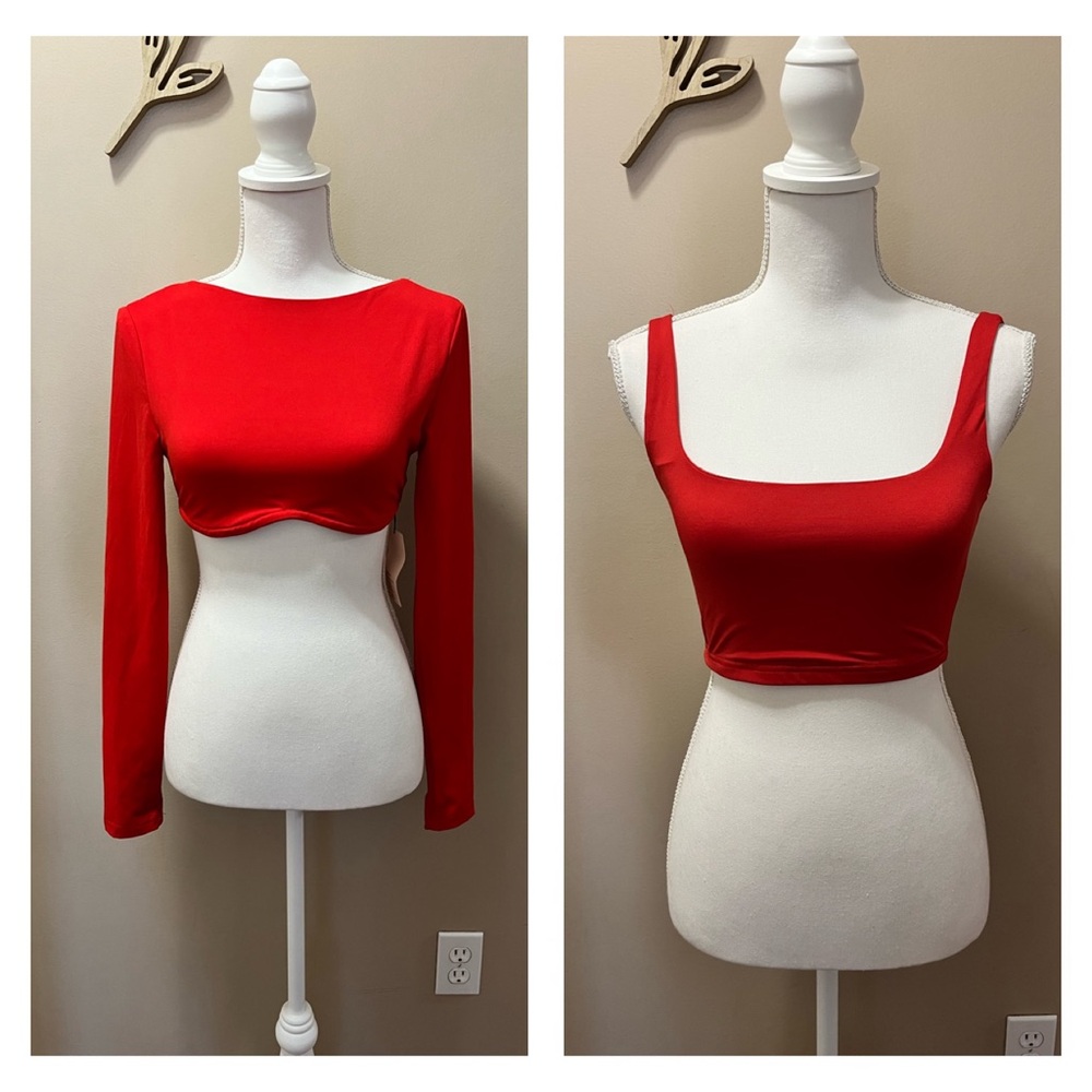 Pair of SHEIN Red Crop Tops Size Small and XS